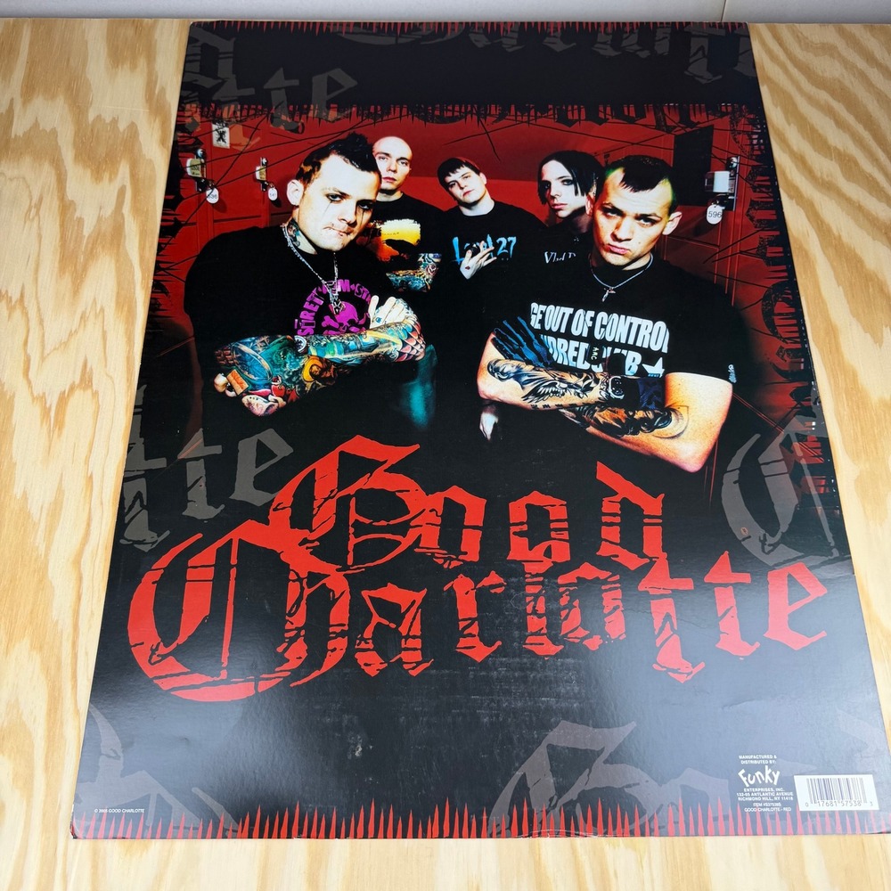 Vintage 2003 Good Charlotte Poster Funky Enterprise Red Black Y2K Pop Punk 17x24